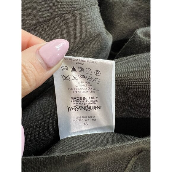 Yves Saint Laurent Double Breasted Overcoat in Green - Picture 3 of 5